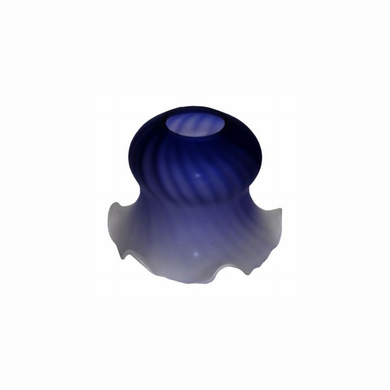 Shade Glass Tulip Design Crimped Edge Acid Blue