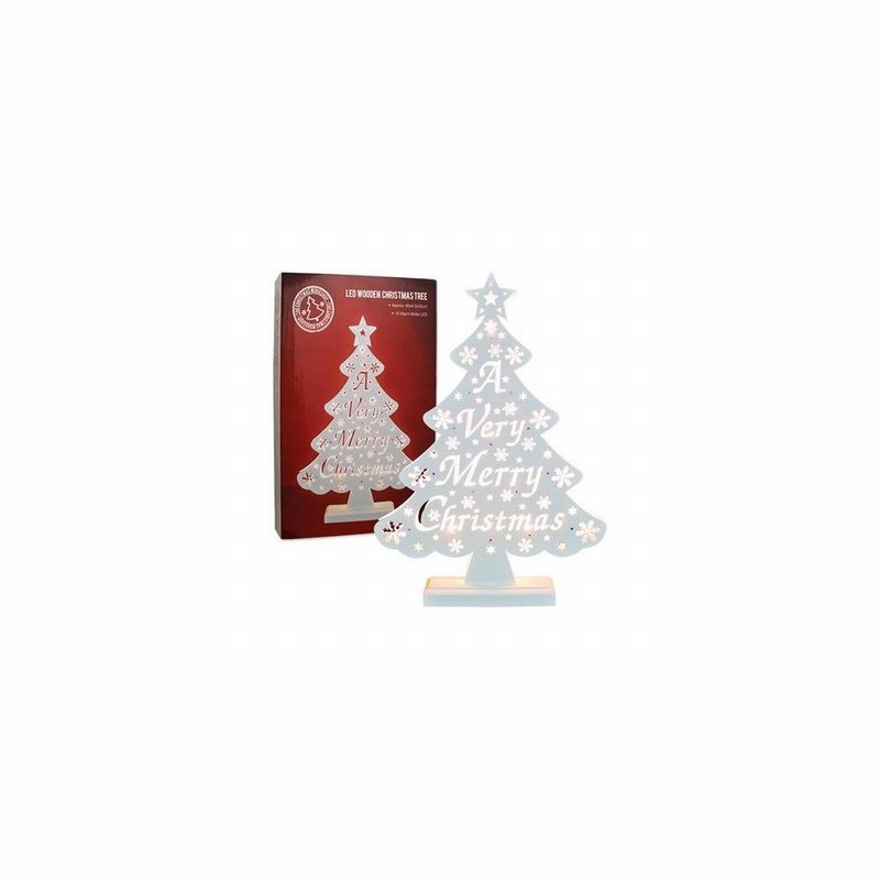 Christmas Tree Wooden 10LED Lights 3xAA