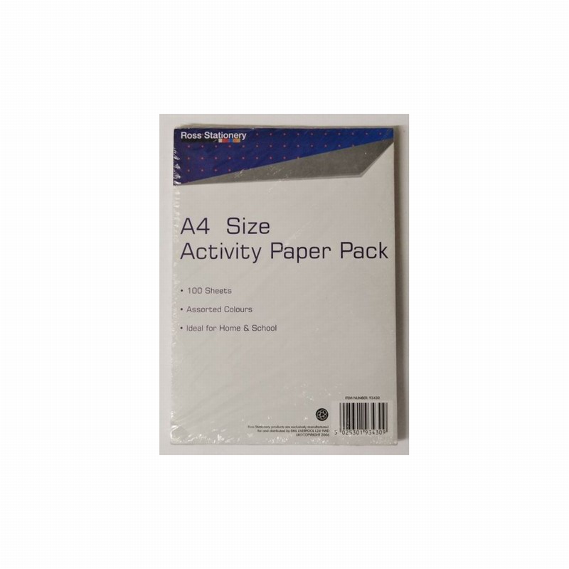 Book Coloured Paper A4 'Activity' - Warrior Warehouses