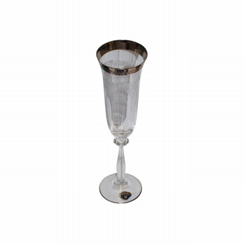 Glass BOHEMIA Crystal Angela Champagne Flute 190mlx6