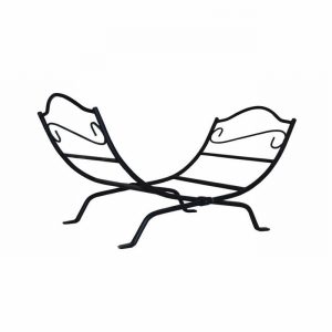 Log Holder Folding Black Leaf Design