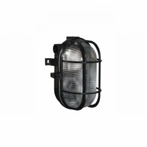 Bulkhead Oval 60Watt ES Black