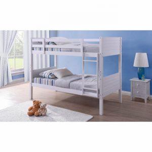 Bedstead 90cmx2 Bunk BEDFORD White Wood