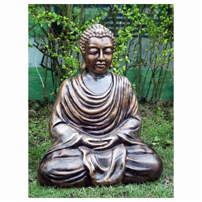 Garden Ornament MEDITATING BUDDHA GOLD Colour 50cm