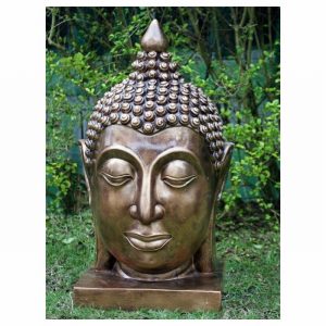 Garden Ornament THAI BUDDHA HEAD BUST GOLD Colour 60cm