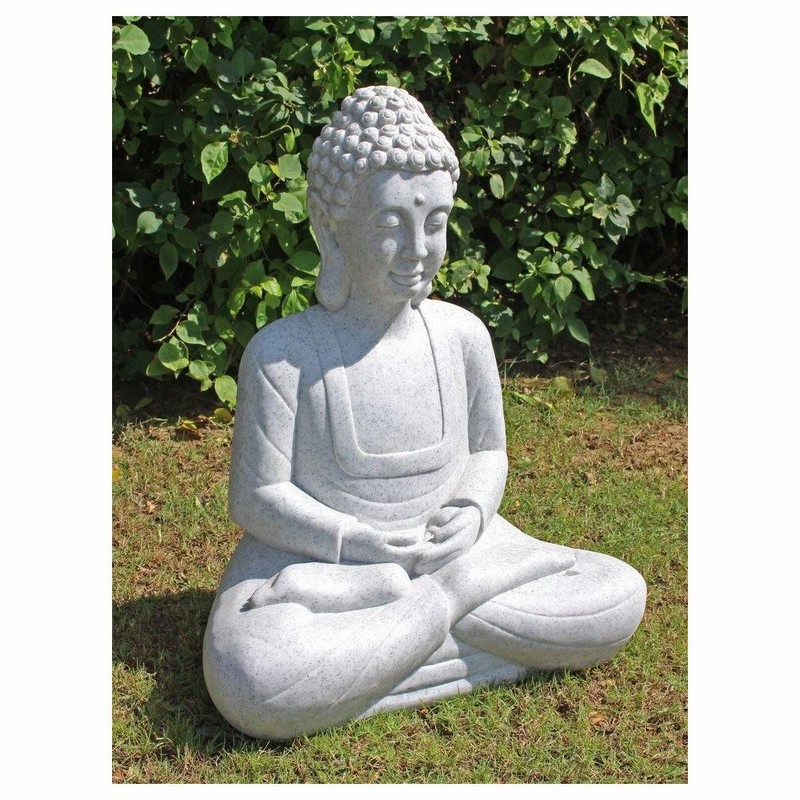 Garden Ornament MEDITATING BUDDHA MEDIUM WHITE Colour 55cm