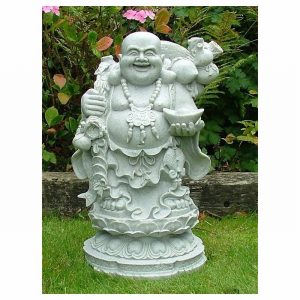 Garden Ornament WEALTHY STANDING BUDDHA GRANITE Colour 52cm