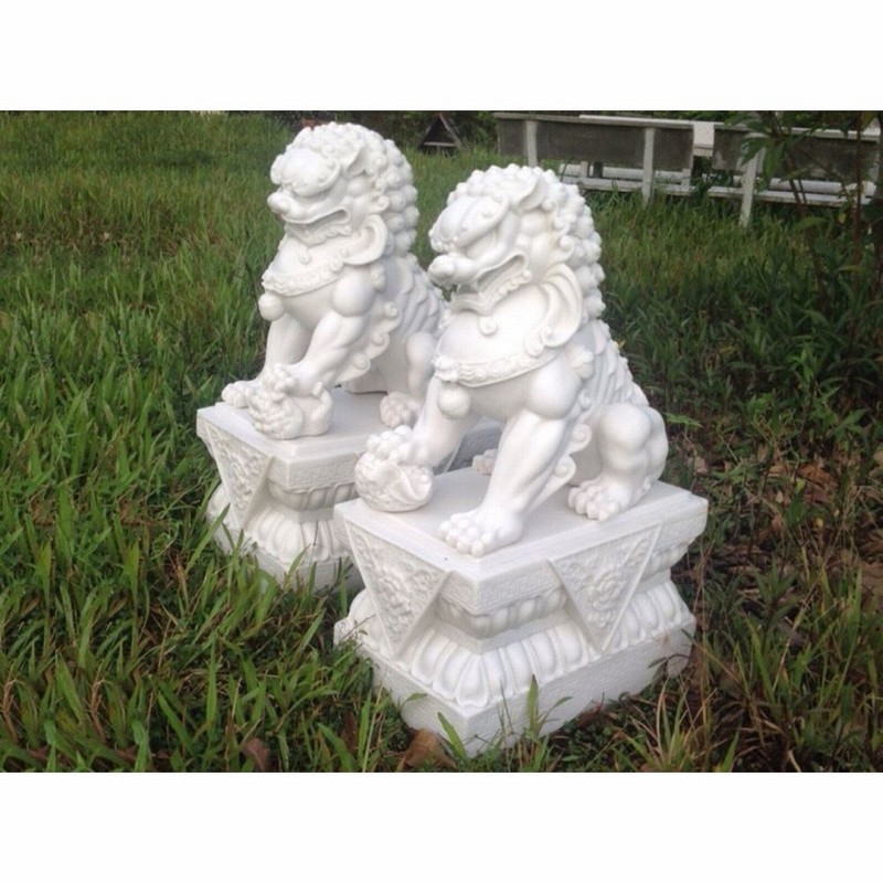 Garden Ornament TEMPLE DOG LGE SGL L WHITE Colour 80cm