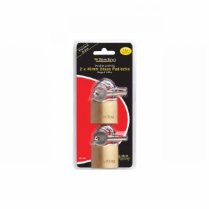 Padlock Brass 40mmx2 Double Locking Keyed Alike