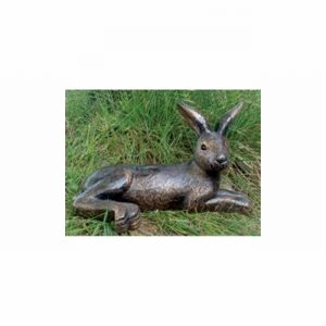 Garden Ornament LYING HARE BRONZE Colour 24cm