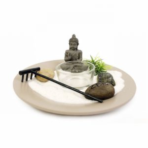 Night Light Holder Zen Garden with Buddha 16cm