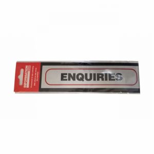 Sign Self Ad. 170x40mm ENQUIRIES
