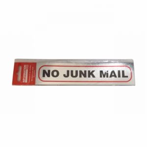 Sign Self Ad. 170x40mm NO JUNK MAIL
