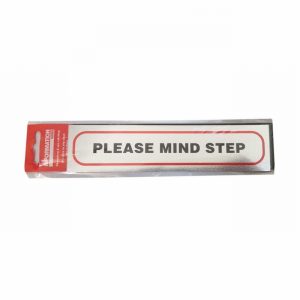 Sign Self Ad. 170x40mm PLEASE MIND STEP