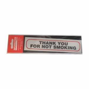 Sign Self Ad. 170x40mm THANKYOU FOR NOT SMOKING