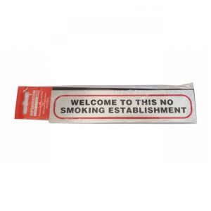Sign Self Ad. 170x40mm WELCOME TO THIS NO SMOKING ESTAB.