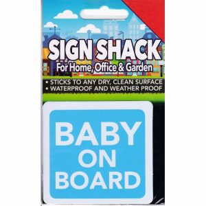 Sign Self As. 80x75mm BABY ON BOARD (Blue)