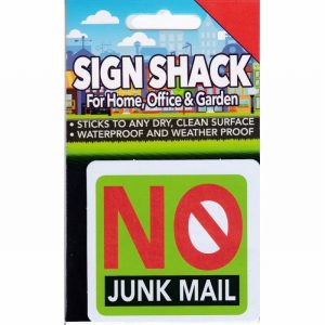 Sign Self As. 80x75mm NO JUNK MAIL