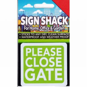 Sign Self As. 80x75mm PLEASE CLOSE THE GATE