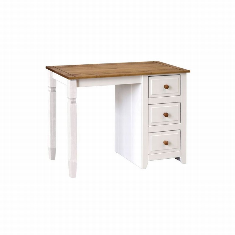 Dressing Table CAPRI Single Pedestal Pine & White