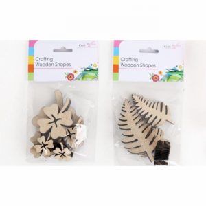 Wooden Craft Shapes Tree/Leaf Design