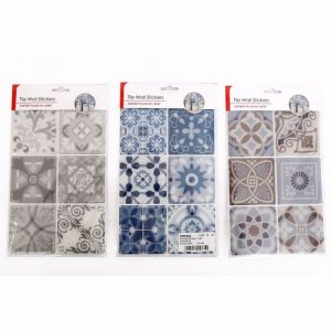 Decoration Wall Stickers Tile Effect x6 Ass. Colour