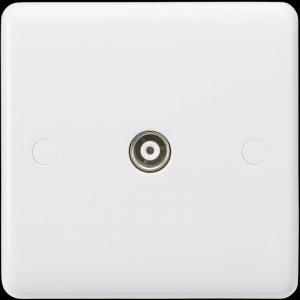 Coaxial Socket 1Gang CURVED EDGE