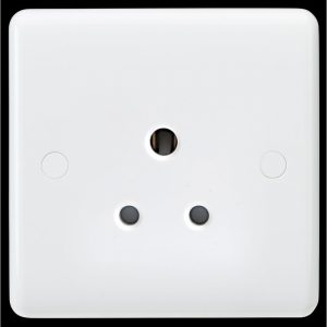 Socket 5Amp 1Gang Round Pin Unswitched CURVED EDGE
