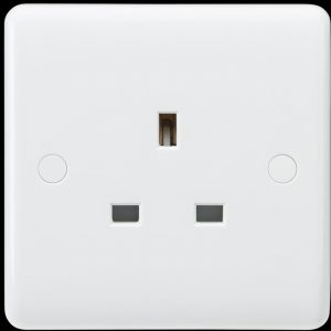 Socket 13Amp 1Gang Unswitched CURVED EDGE
