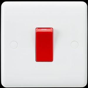 Switch 45Amp 1Gang Double Pole CURVED EDGE