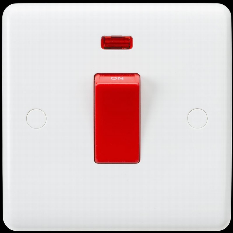 Switch 45Amp 1Gang Double Pole Neon CURVED EDGE