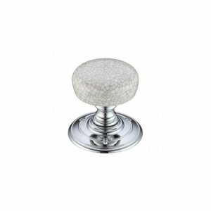 Handle Mortice Knob 70mm F.B. Rose Ivory Crak. Porcelain