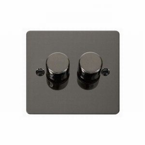 DIMMER 2GANG 2WAY 400W BLACK NICKEL