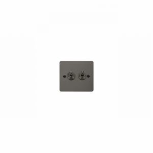 SWITCH LIGHT TOGGLE 2GANG 2WAY BLACK NICKEL