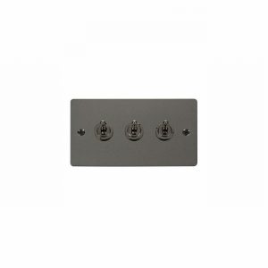 SWITCH LIGHT TOGGLE 3GANG 2WAY BLACK NICKEL