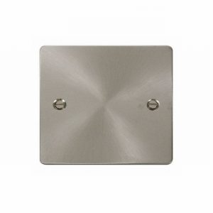 BLANK PLATE 1GANG BRUSHED STEEL