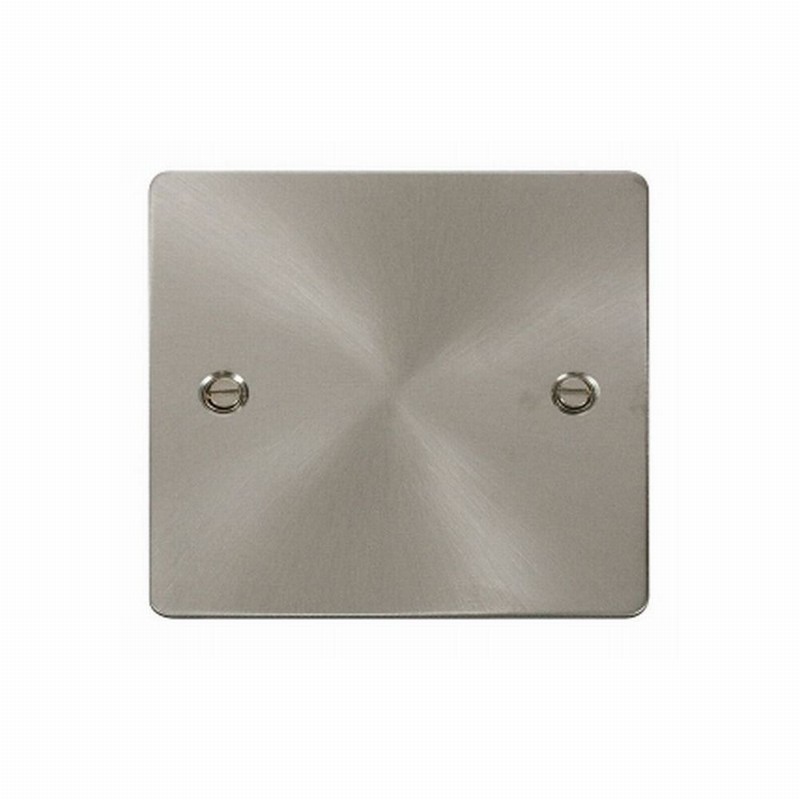 BLANK PLATE 1GANG BRUSHED STEEL