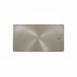 BLANK PLATE 2GANG BRUSHED STEEL