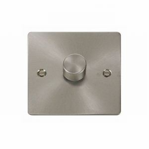DIMMER 1GANG 2WAY 400W BRUSHED STEEL