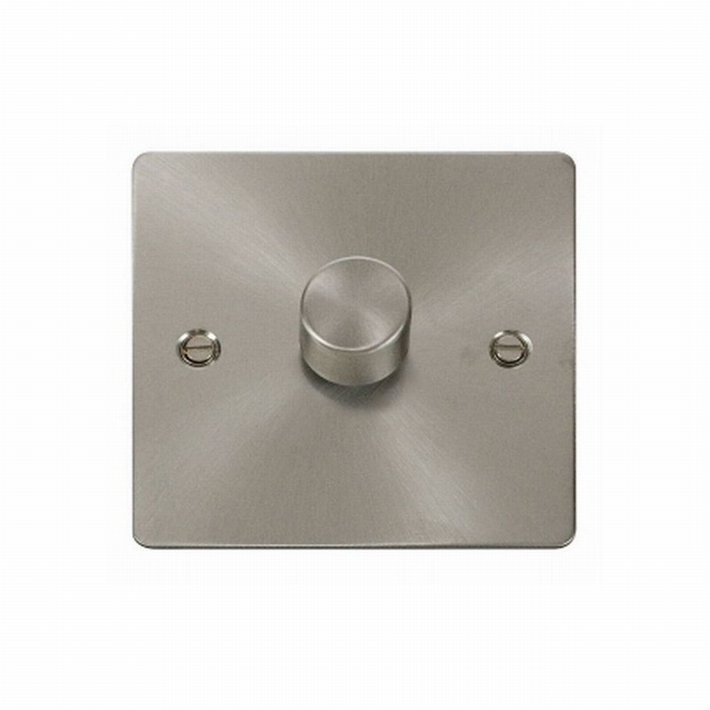 DIMMER 1GANG 2WAY 400W BRUSHED STEEL