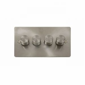 DIMMER 4GANG 2WAY 400W BRUSHED STEEL