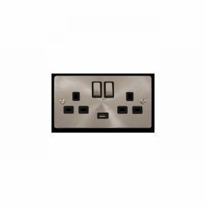 Socket 2Gang 13Amp Sw. DP & USB 2.1Amp DEFINE BS