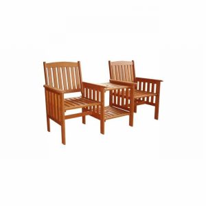 Seat Hardwood LOVE Design 2 Seats & Table Combination