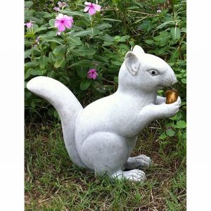 Garden Ornament SQUIRREL HOLDING ACORN GRANITE Colour 24cm