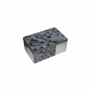 Storage Tin & Lid 20x13cm Sewing Design
