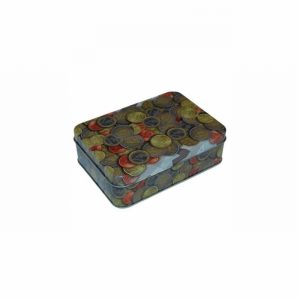 Storage Tin & Lid 14x19cm U.K. Coins Design