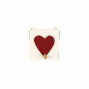 Coat Rack Wooden Heart Shape Single