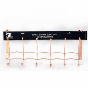 Hook Hat & Coat x6 Over Door Coppered