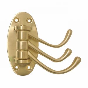 Hook Robe Triple Swivel Brushed Brass
