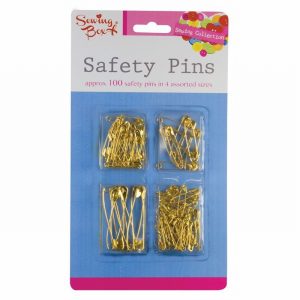 Safety Pins SEWING BOX Gold Effect x100